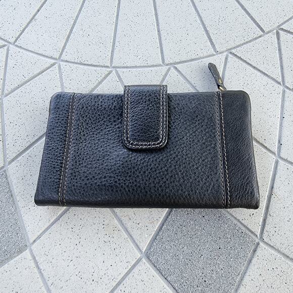 Fossil Emma Pebbled Leather Bi-Fold Wallet Clutch - Picture 4 of 12